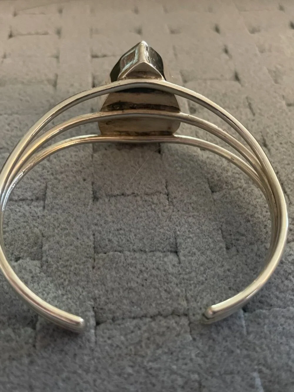 Vintage Silver Bracelet Cuff Amethyst Artisan Handmade Faceted Y2K 1990s 2000s